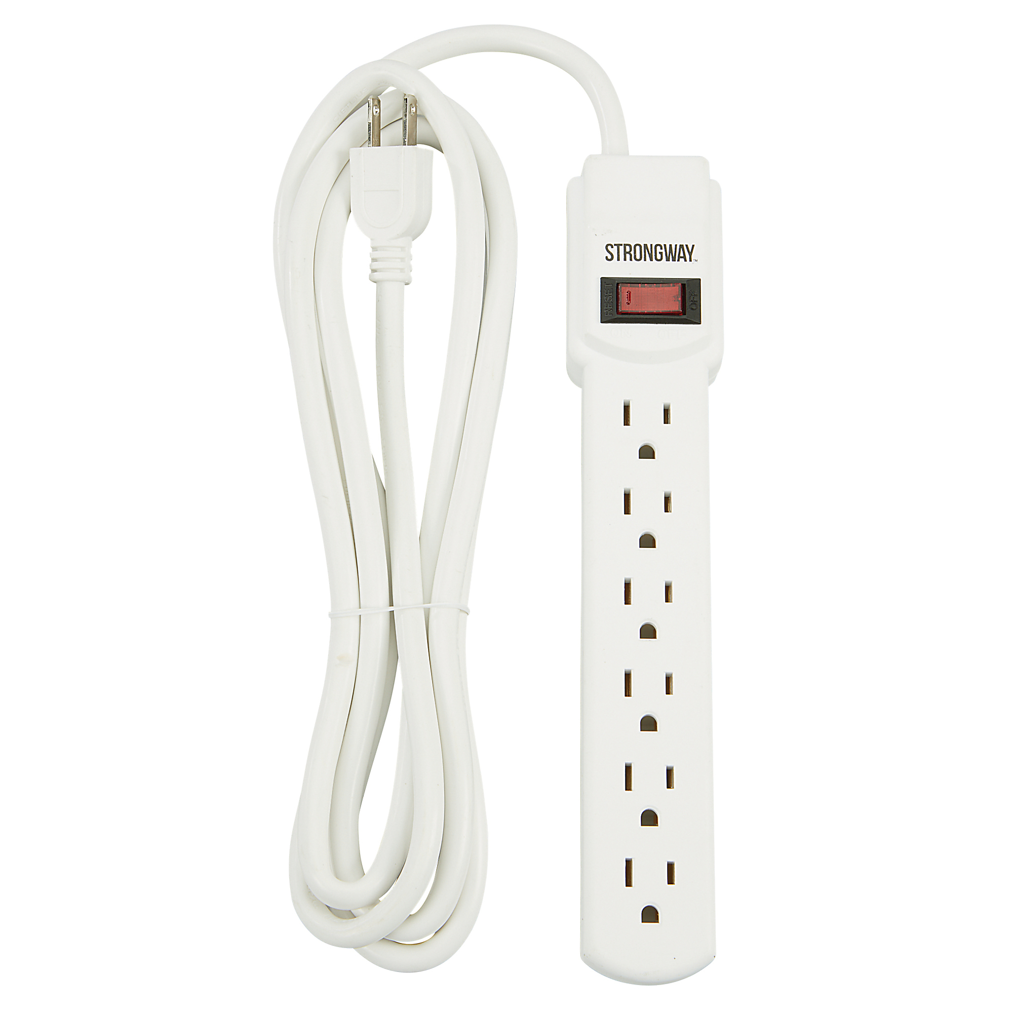 Strongway 6-Outlet Power Strip, 8ft.L, 14/3 Ga., 15 Amps